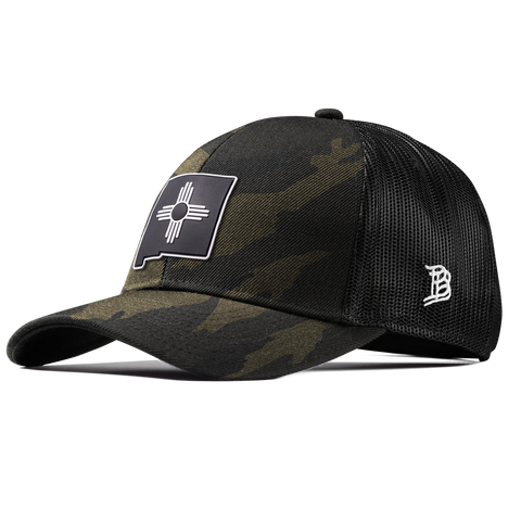 New Mexico Vintage Stretch Snapback Trucker Midnight Camo