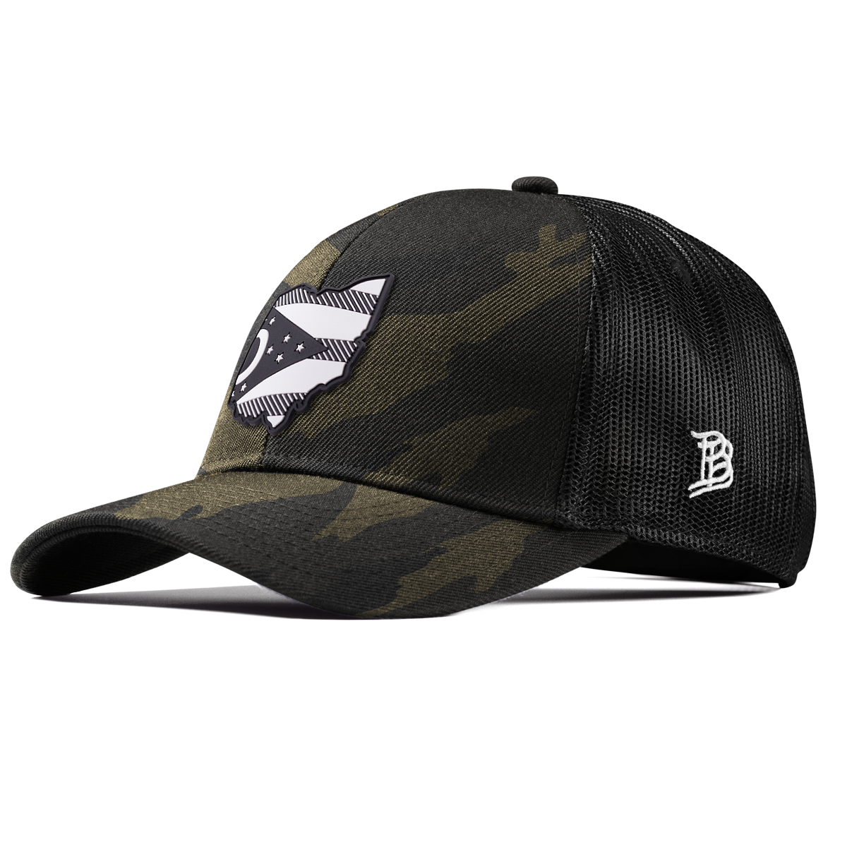 Ohio Vintage Stretch Snapback Trucker Midnight Camo