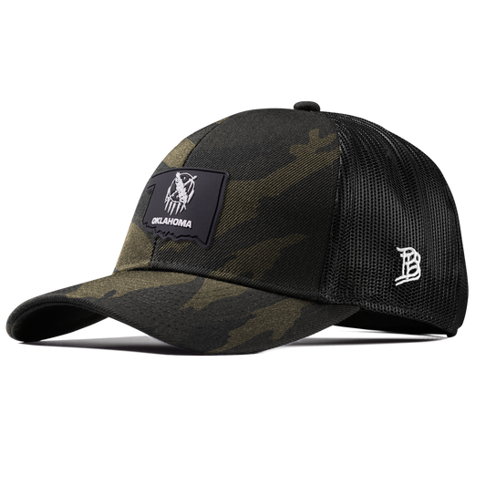 Oklahoma Vintage Stretch Snapback Trucker Midnight Camo