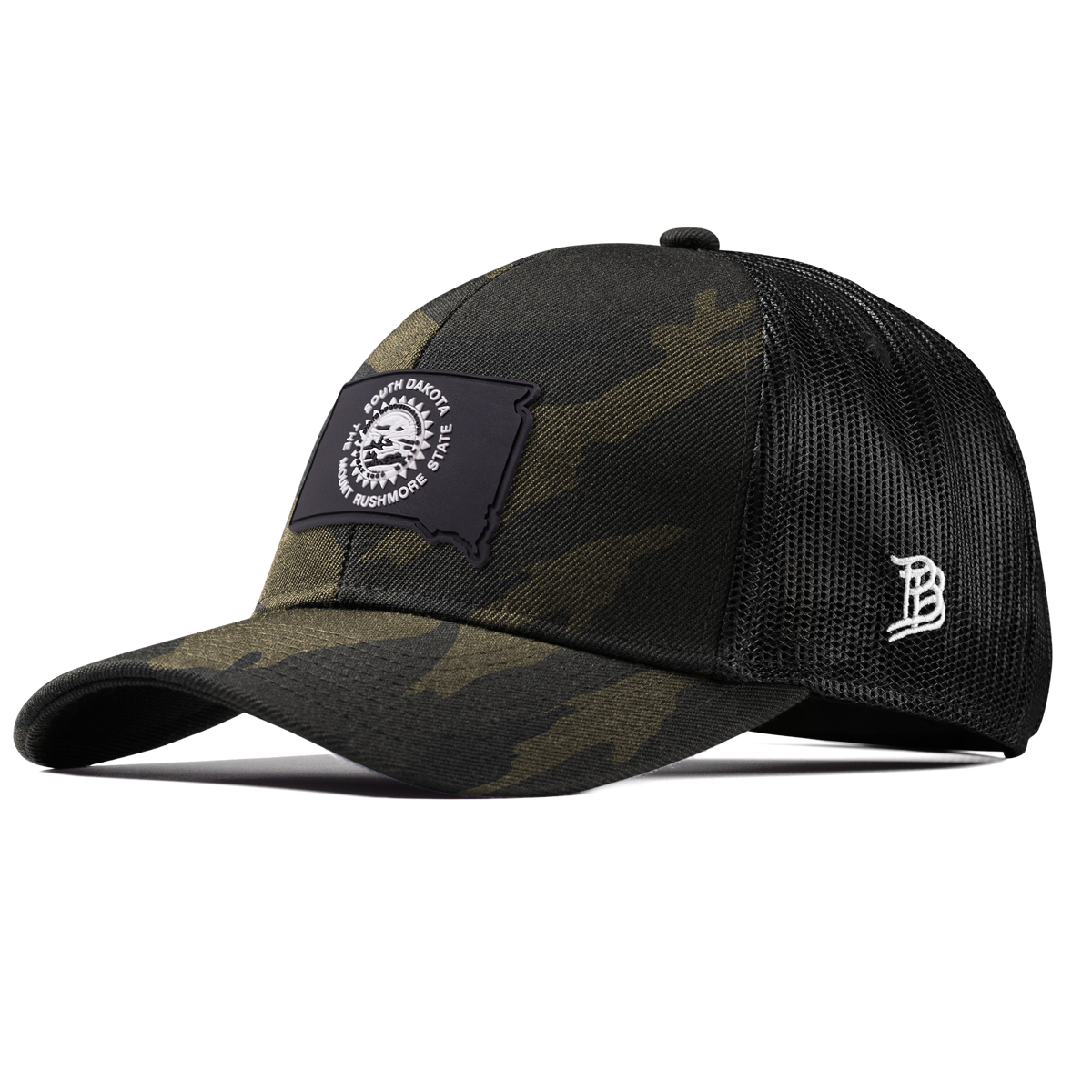 South Dakota Vintage Stretch Snapback Trucker Midnight Camo