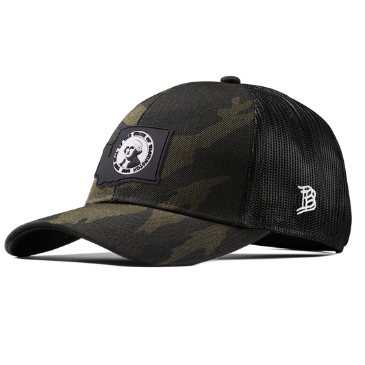 Washington Vintage Stretch Snapback Trucker Midnight Camo