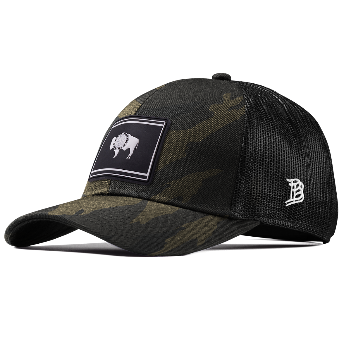 Wyoming Vintage Stretch Snapback Trucker Midnight Camo