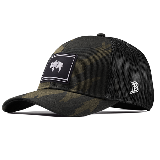 Wyoming Vintage Stretch Snapback Trucker Midnight Camo