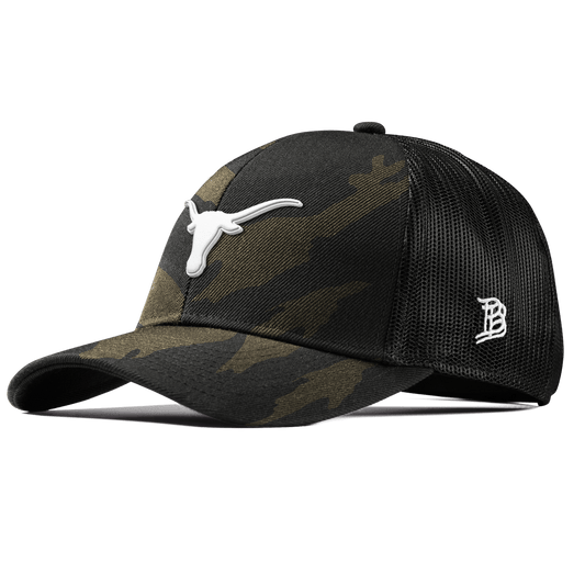 University of Texas "Vintage Texas Longhorn" Curved Stretch Trucker Midnight Camo