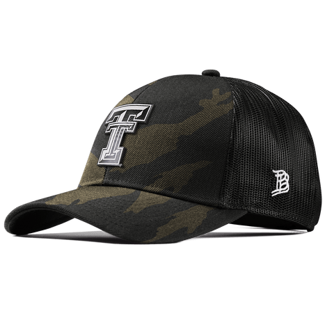 Texas Tech University "Vintage Texas Tech" Curved Stretch Trucker Midnight Camo