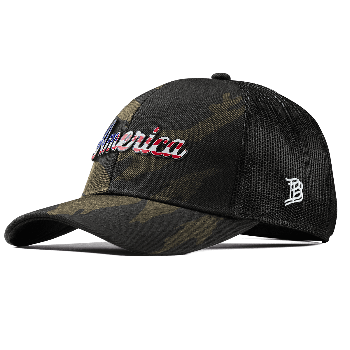 America Stretch Snapback Trucker Midnight Camo