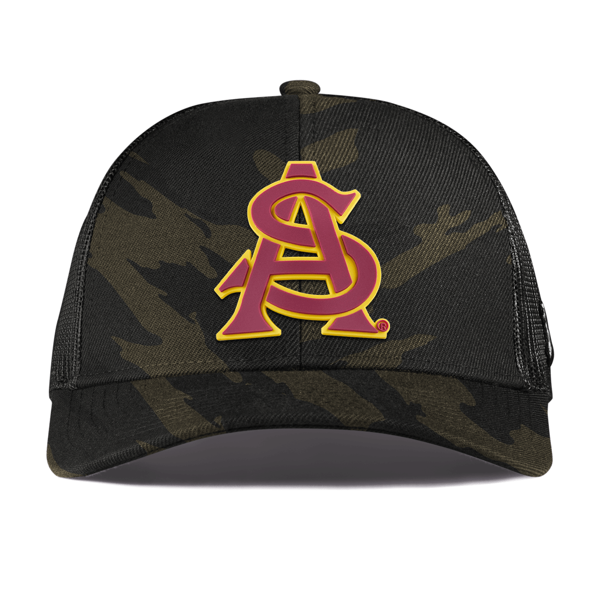 Arizona State University "ASU Baseball and Gold" Curved Stretch Trucker Midnightcamo