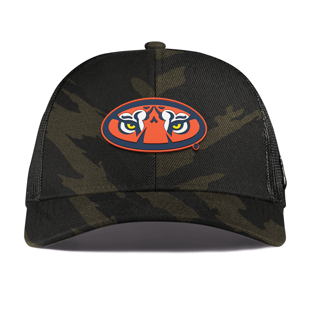 Auburn University "Auburn Tiger Eyes" Curved Stretch Trucker Midnight Camo