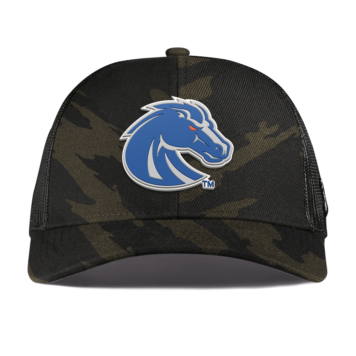 Boise State University "Boise State Broncos Gray" Curved Stretch Trucker Midnight Camo