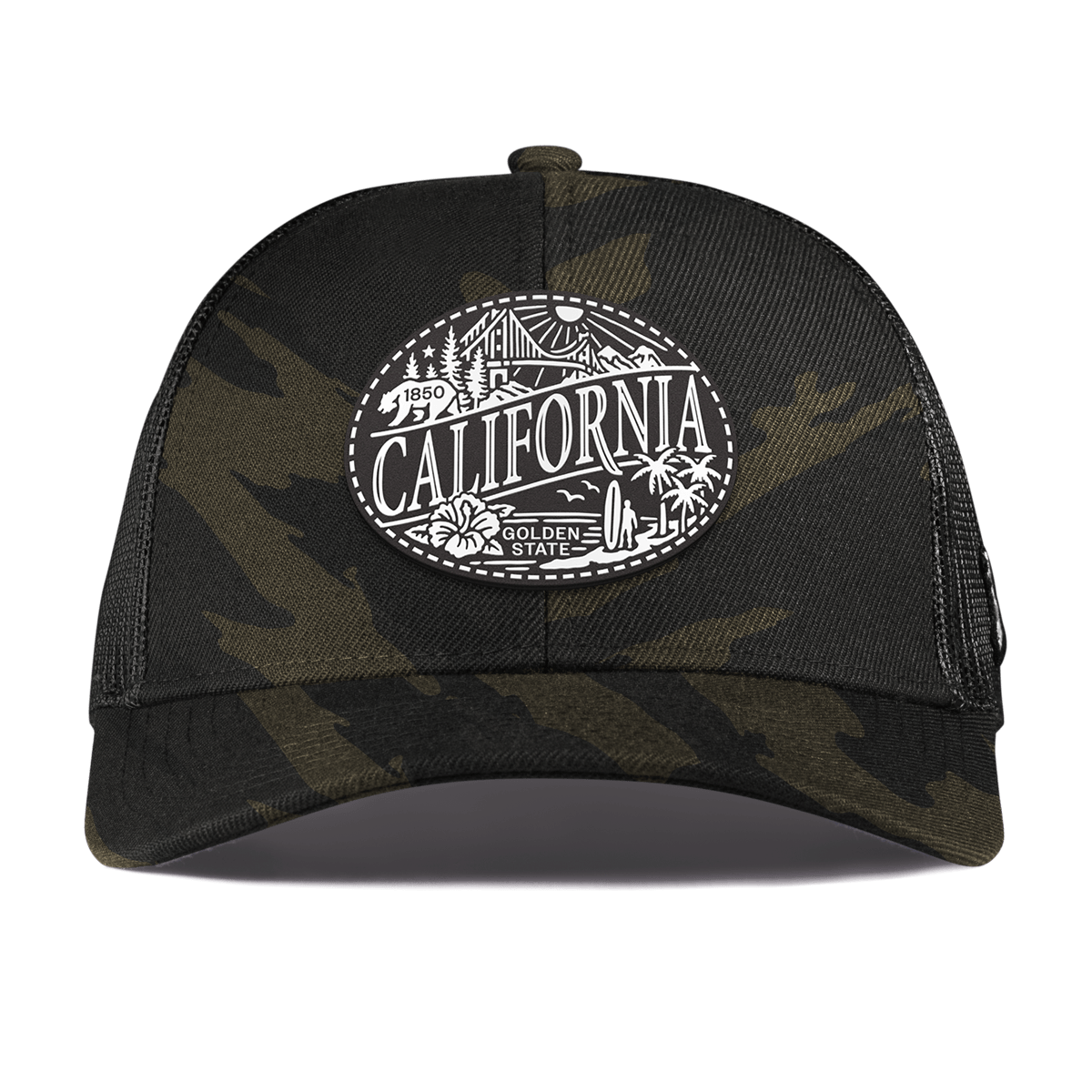 California Traveler Curved Stretch Trucker Midnight Camo