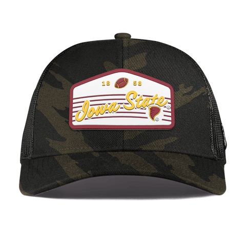 Iowa State University "Cyclones Football" Curved Stretch Trucker Midnight Camo