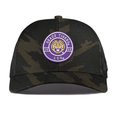 Louisiana State University "Geaux LSU Tigers" Curved Stretch Trucker Midnight Camo