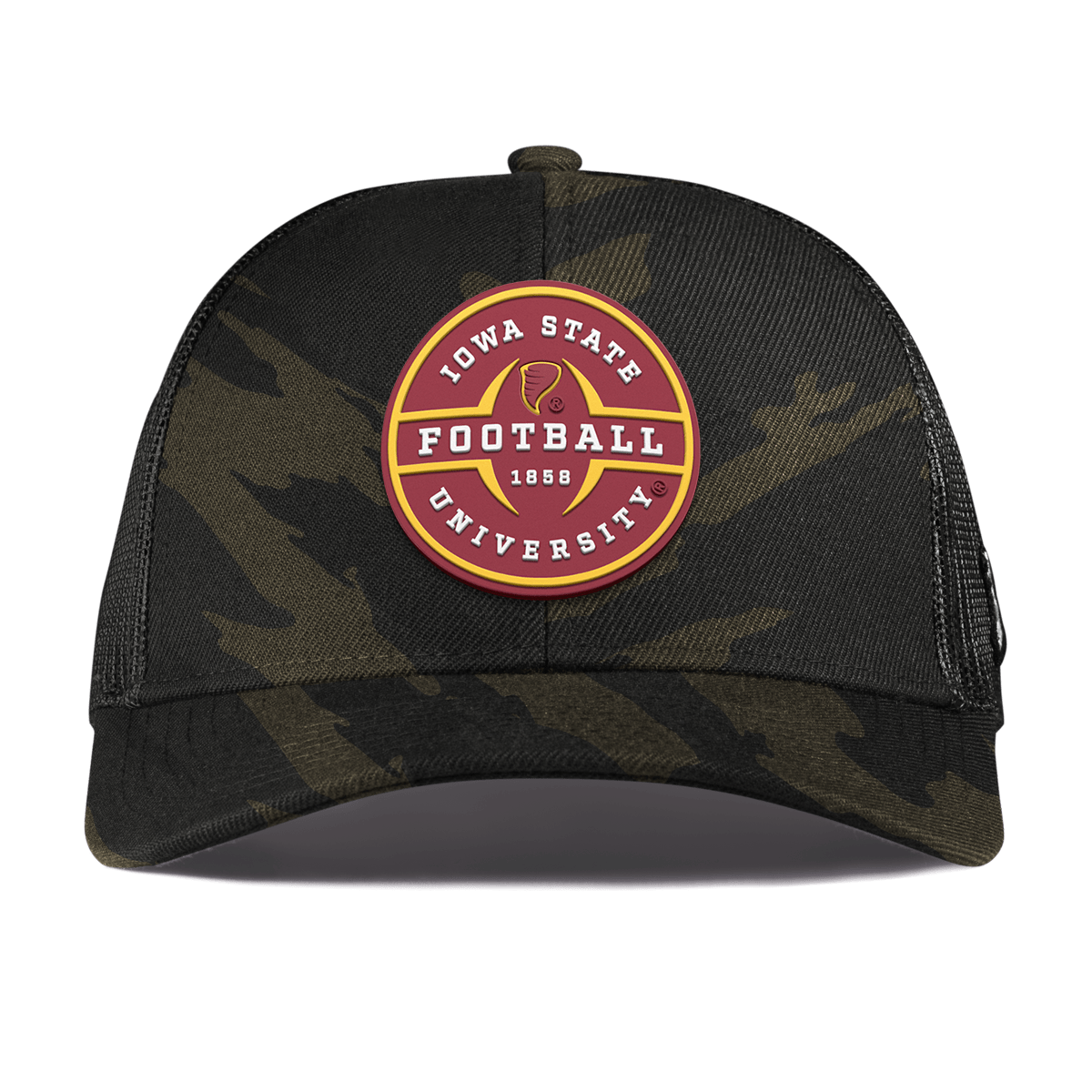 Iowa State University "Iowa State Football Legacy" Curved Stretch Trucker Midnight Camo