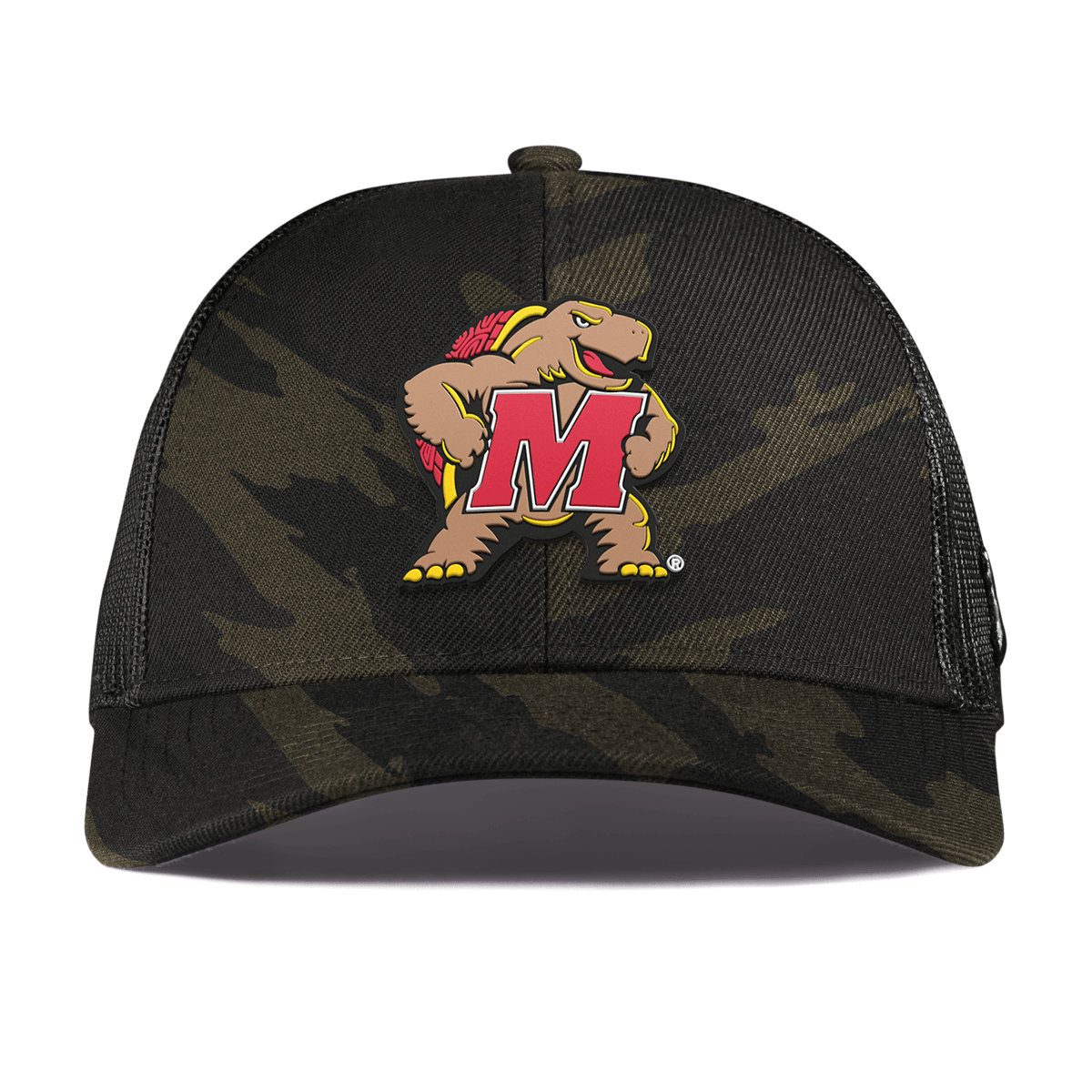 University of Maryland "Maryland Terrapin Team Logo" Curved Stretch Trucker Midnight Camo