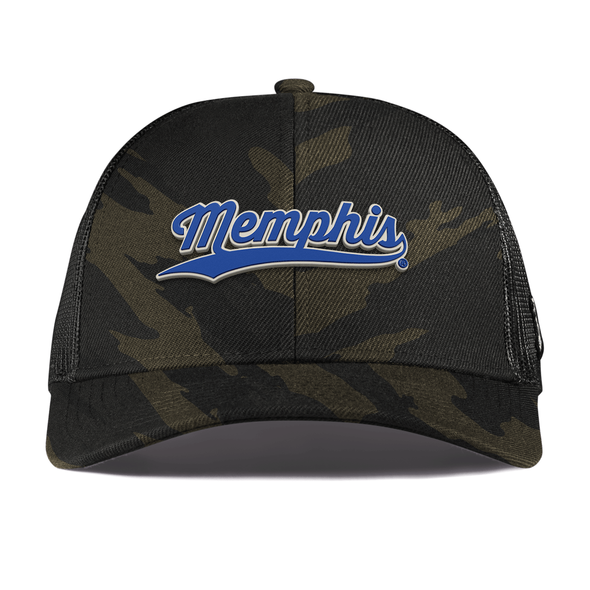 University of Memphis "Memphis Script" Curved Stretch Trucker Midnight Camo