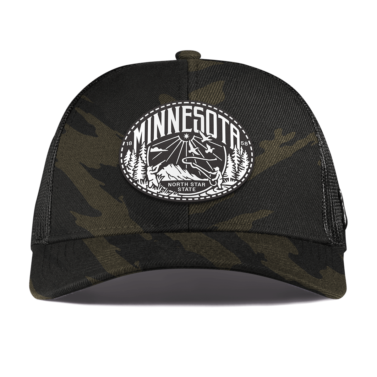 Minnesota Traveler Curved Stretch Trucker Midnight Camo