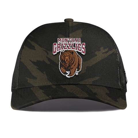 University of Montana "Montana Grizzlies Team Logo" Curved Stretch Trucker Midnight Camo