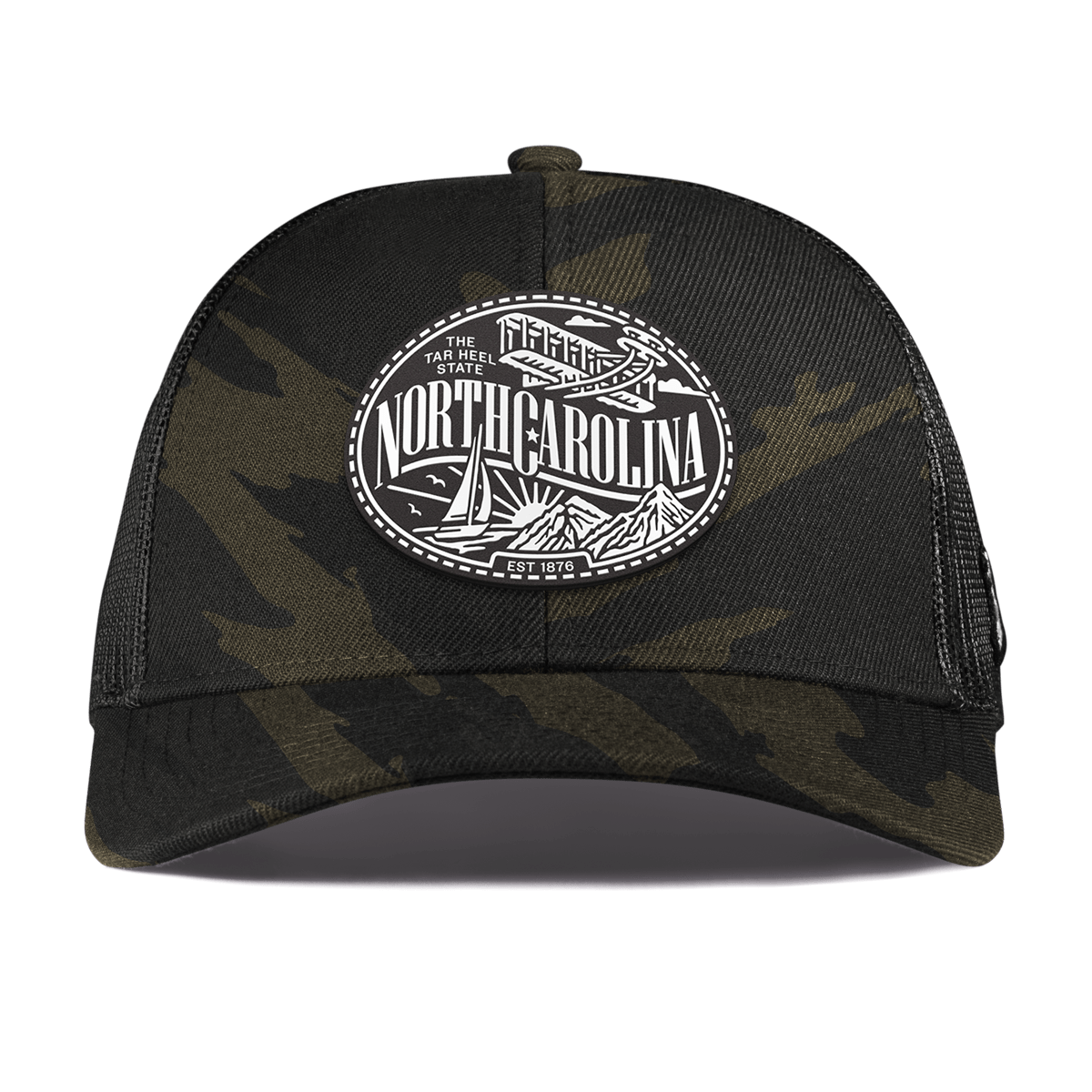 North Carolina Traveler Curved Stretch Trucker Midnight Camo