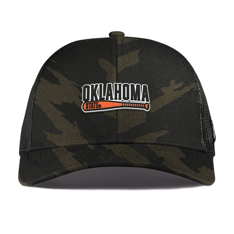 Oklahoma State University "OSU Baseball" Curved Stretch Trucker Midnight Camo