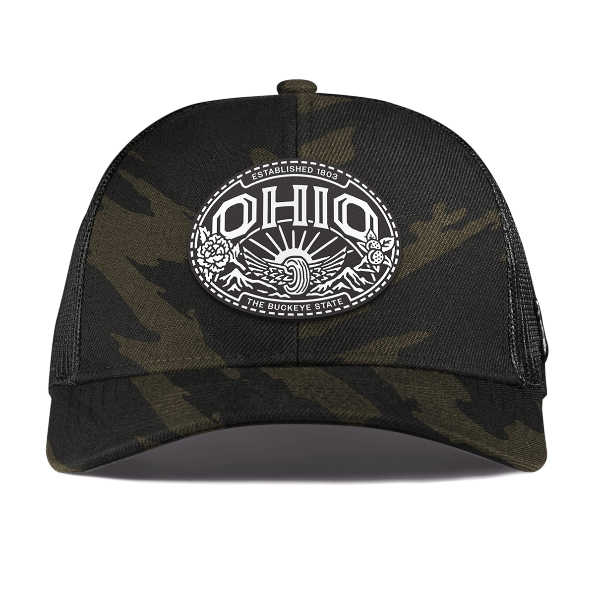 Ohio Traveler Curved Stretch Trucker Midnight Camo