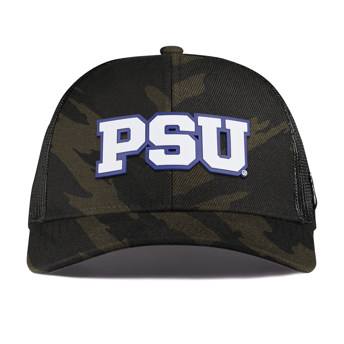 Pennsylvania State University "Penn State Block" Curved Stretch Trucker Midnight Camo