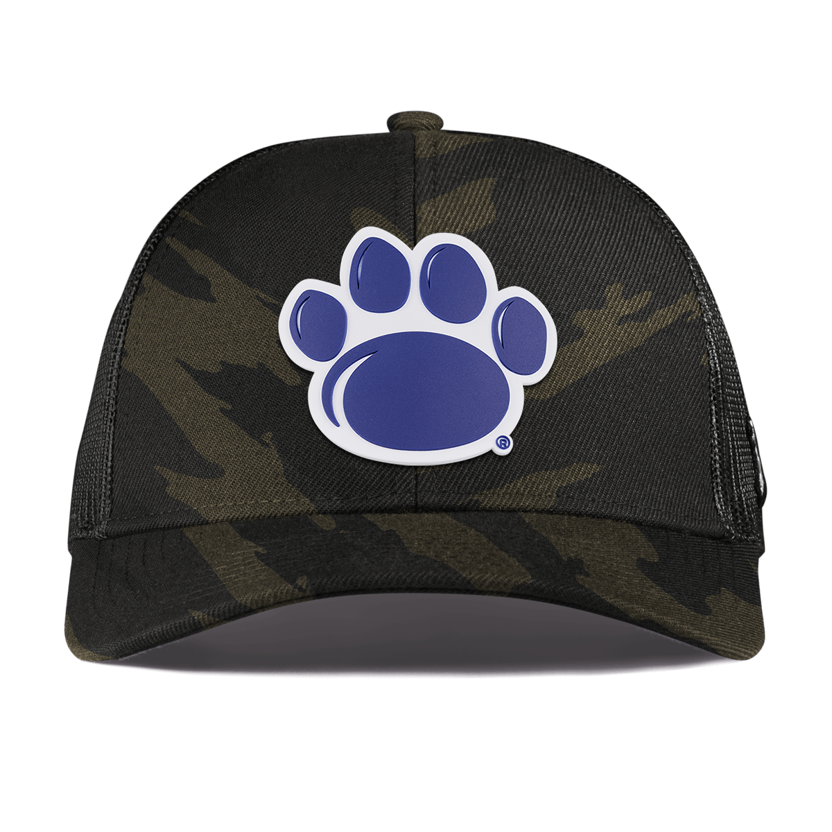 Pennsylvania State University "Penn State Paw" Curved Stretch Trucker Midnight Camo