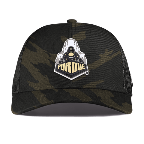 Purdue University "Purdue Team Logo" Curved Stretch Trucker Midnight Camo