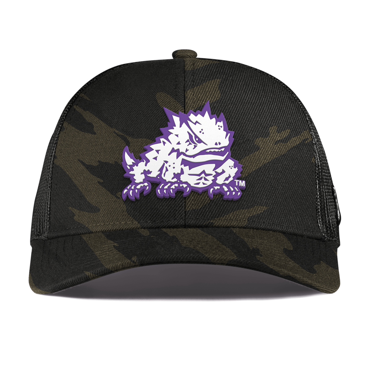 Texas Christian University "TCU Team Logo" Curved Stretch Trucker Midnight Camo