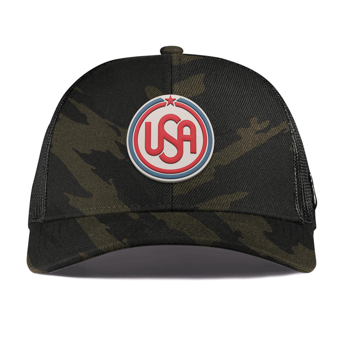 USA Icon Curved Stretch Trucker Midnight Camo