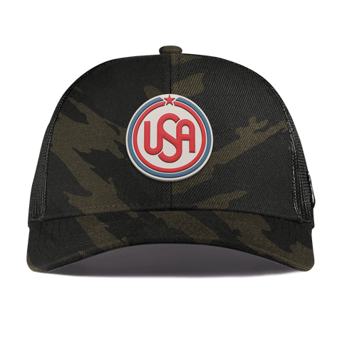 USA Icon Curved Stretch Trucker Midnight Camo