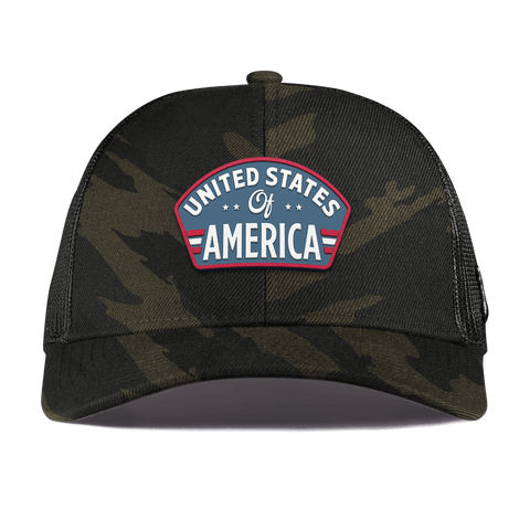 United States of America Badge Curved Stretch Trucker Midnight Camo