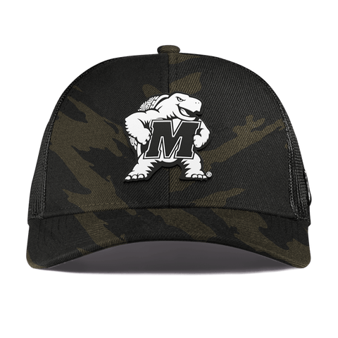 University of Maryland "Vintage Maryland Team Logo" Curved Stretch Trucker Midnight Camo