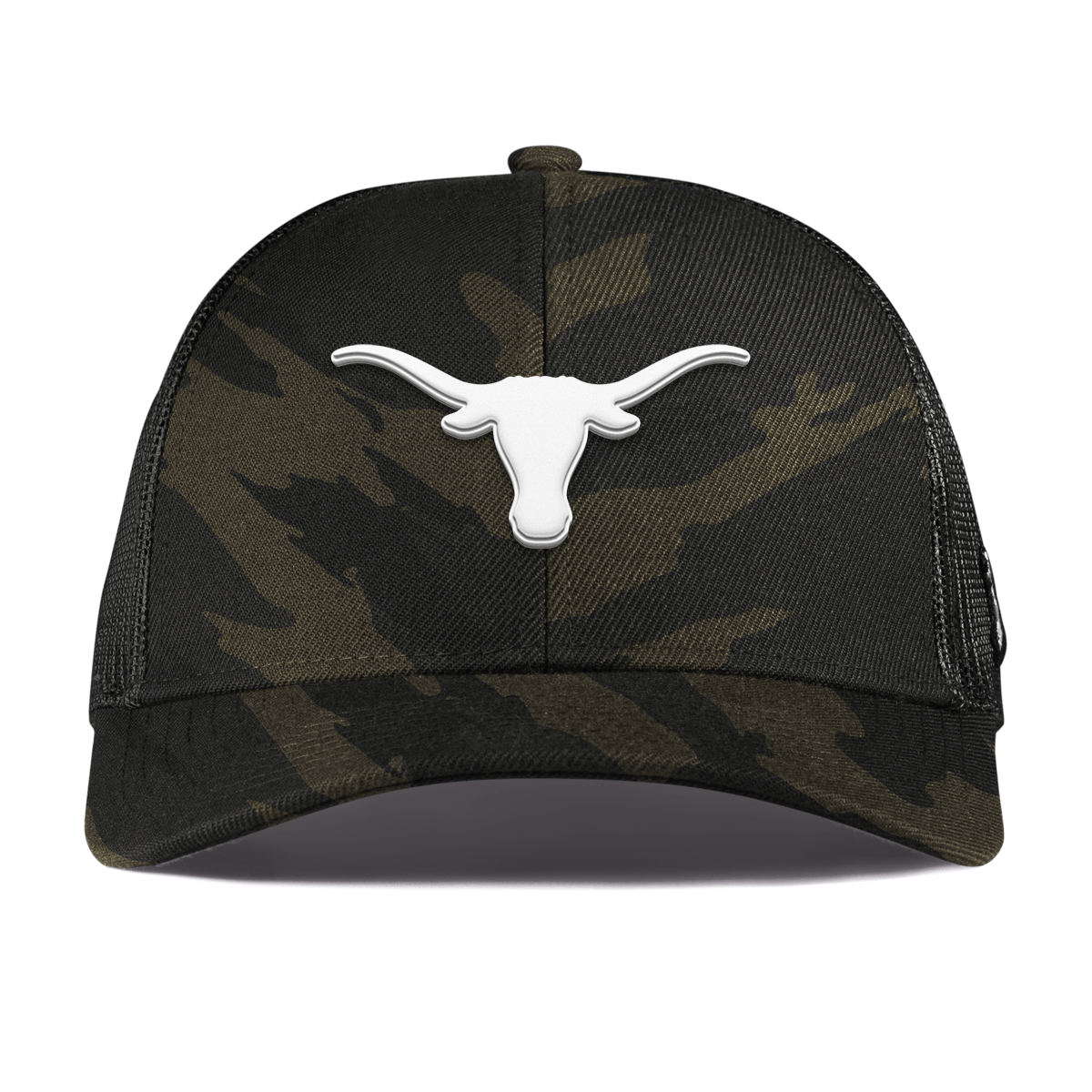 University of Texas "Vintage Texas Longhorn" Curved Stretch Trucker Midnight Camo