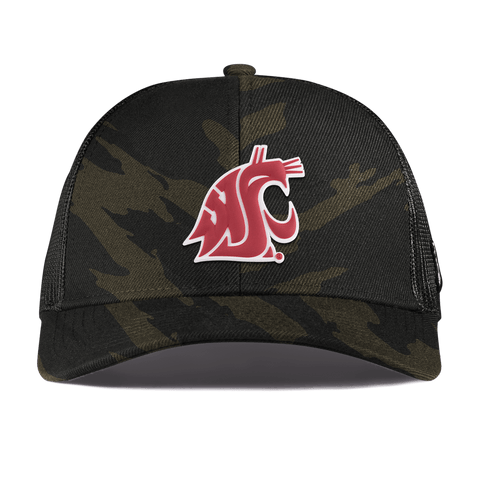 Washington State University "Washington State Team Logo" Curved Stretch Trucker Midnight Camo
