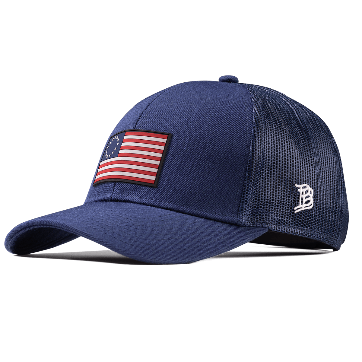 1776 PVC Stretch Snapback Trucker Navy