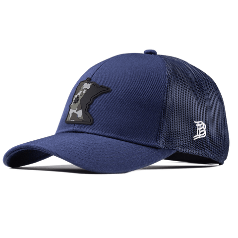 Minnesota Camo Stretch Snapback Trucker Navy