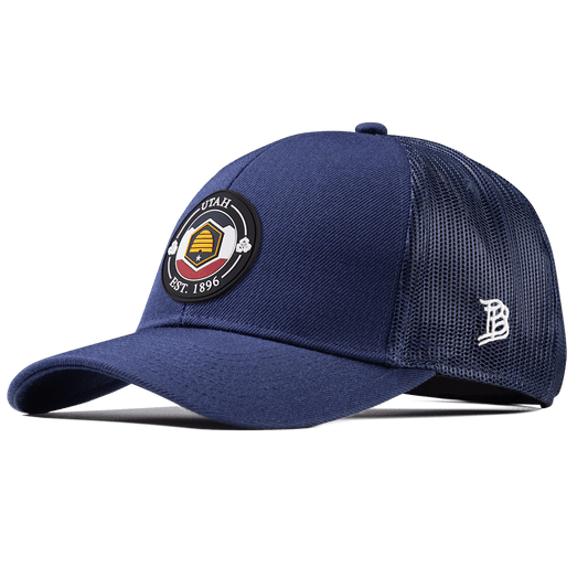 Utah Compass Stretch Snapback Trucker Navy
