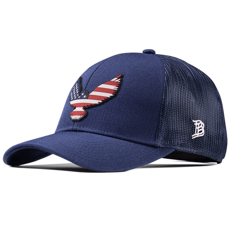 Freedom Eagle PVC Stretch Snapback Trucker Navy