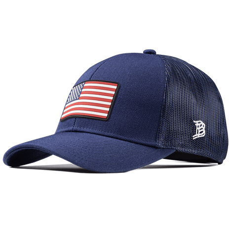 Old Glory PVC Stretch Snapback Trucker Navy