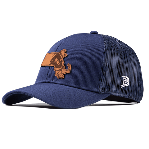 Massachusetts 6 Stretch Snapback Trucker Navy