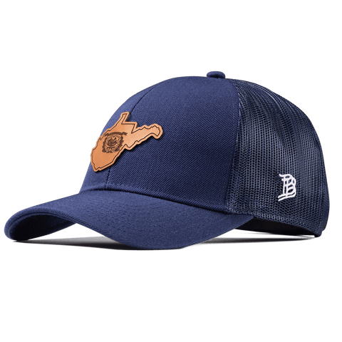 West Virginia 35 Stretch Snapback Trucker Navy