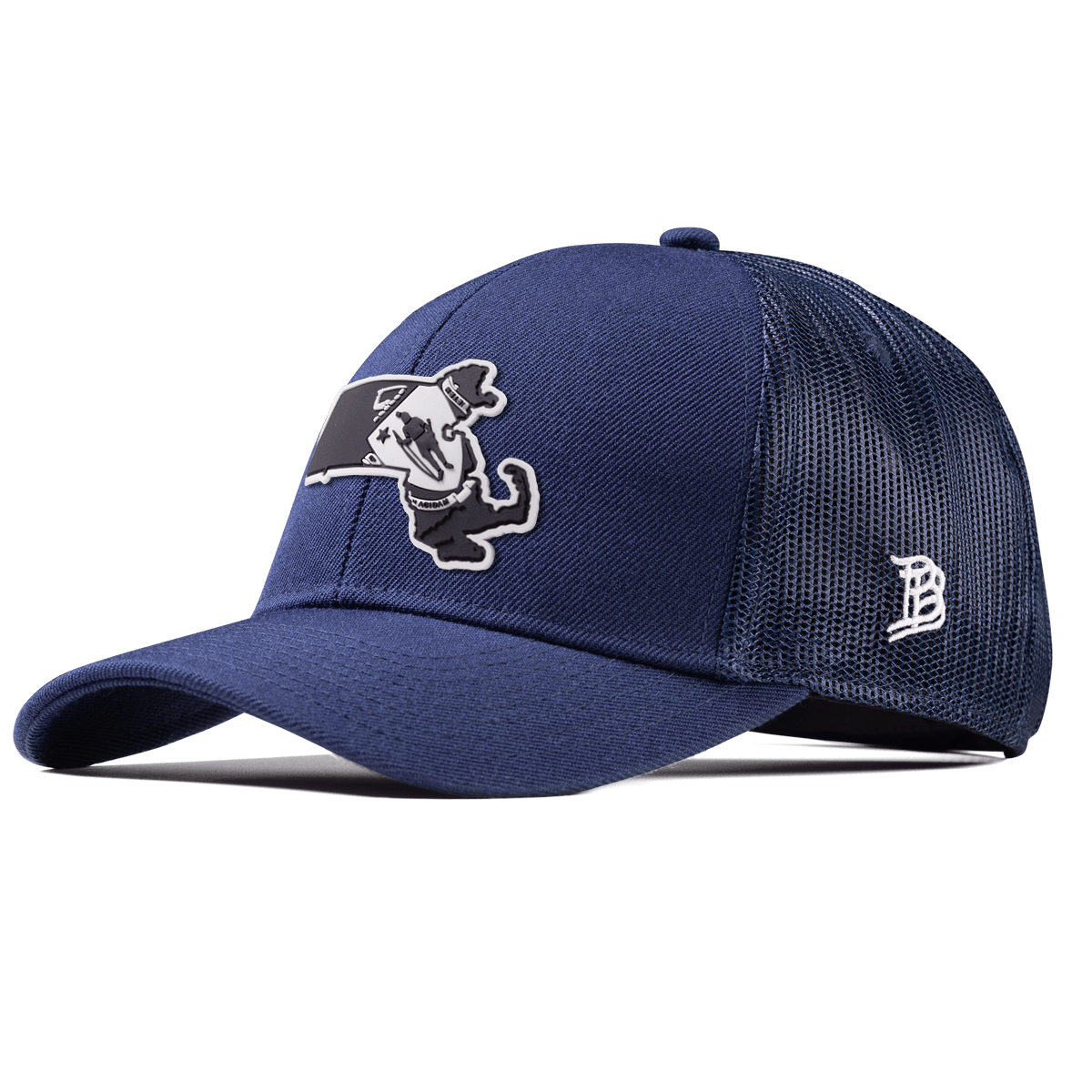 Massachusetts Vintage Stretch Snapback Trucker Navy