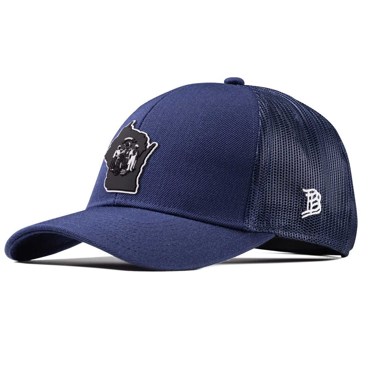 Wisconsin Vintage Stretch Snapback Trucker Navy