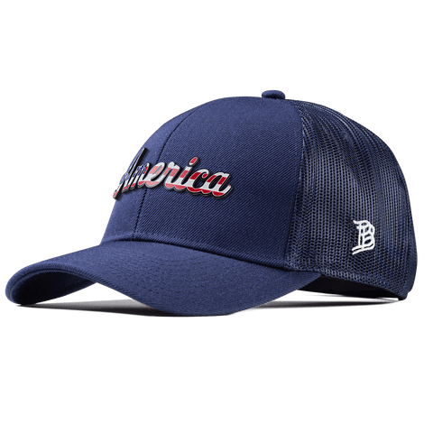 America Stretch Snapback Trucker Navy