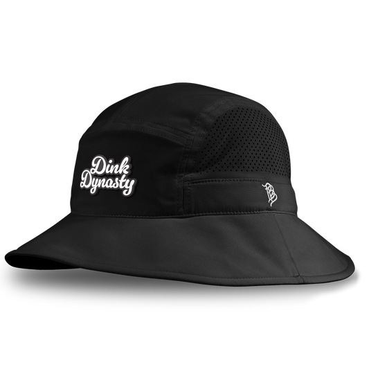 Dink Dynasty Script DualActive™ Performance Bucket Hat Black