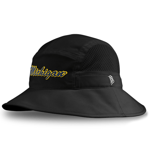 University of Michigan "Michigan Script" DualActive™ Performance Bucket Hat Black