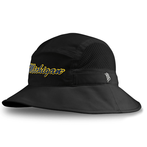 University of Michigan "Michigan Script" DualActive™ Performance Bucket Hat Black
