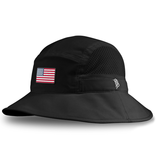 Mini Old Glory DualActive™ Performance Bucket Hat Black