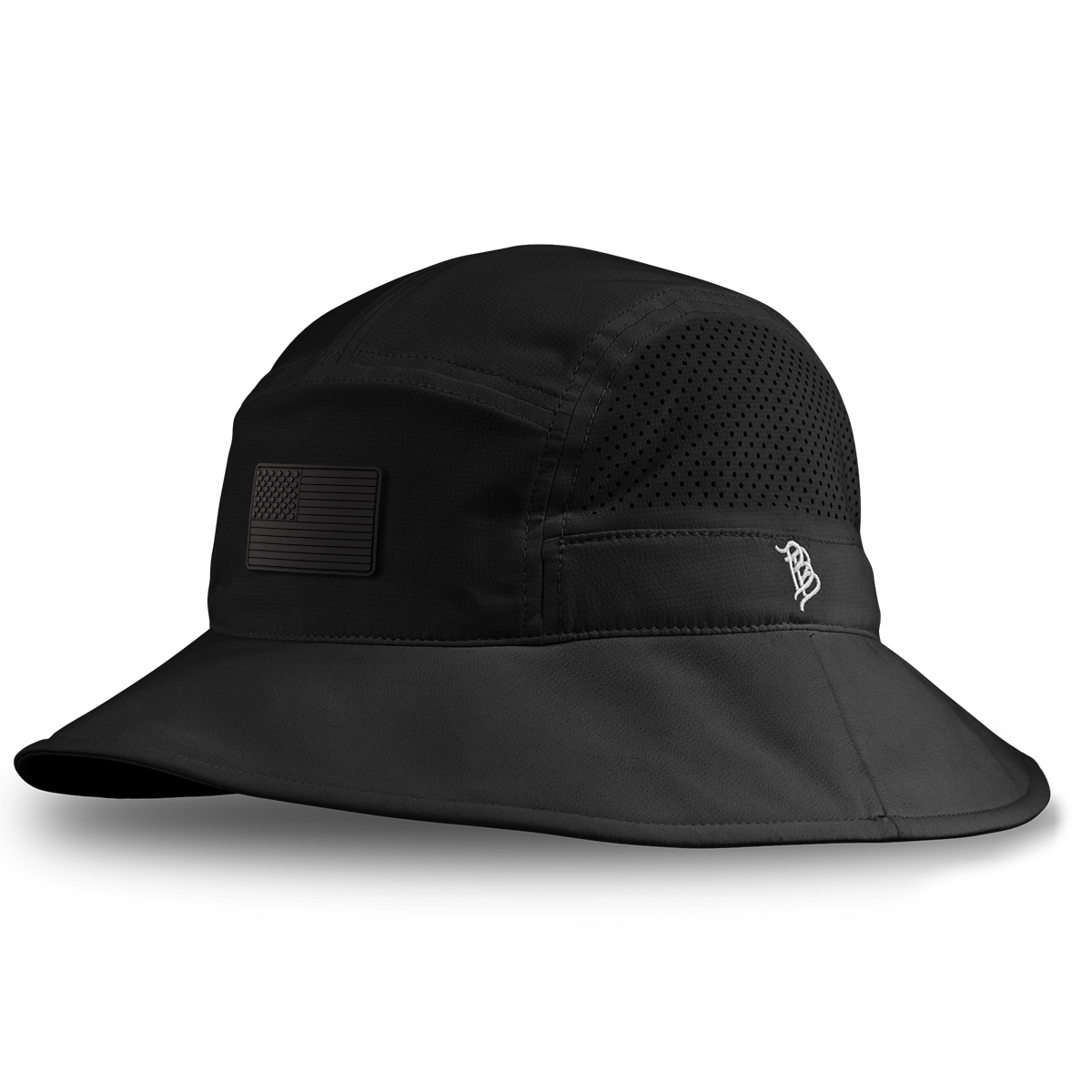 Mini Stealth Old Glory DualActive™ Performance Bucket Hat Black