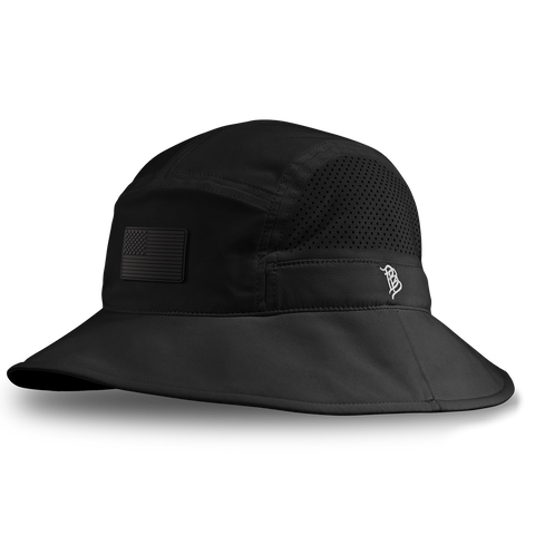 Mini Stealth Old Glory DualActive™ Performance Bucket Hat Black